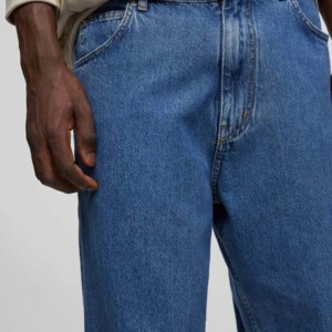 Jean droit bleu pour homme, taille mi-haute, coupe classique, en denim de coton respirant, style décontracté, streetwear hip-hop, automne pour garçons - Product Image 4