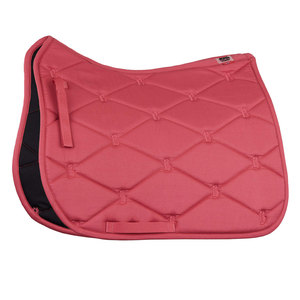 Tapis de selle matelassé rose avec fermeture Velcro et design solide pour l'équitation - Product Image 1