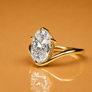 Anillo de Compromiso Solitario de Corte Ovalado con Diamante Cultivado en Laboratorio de Lujo para Mujer, Oro Amarillo de 14K/18K, Banda Trenzada, Anillo de Boda - Product Image 4