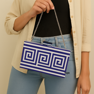 Bolso de Mano de Lujo Hecho a Mano, Duradero y Ecológico, de Madera y Resina, con Diseño Geométrico Incrustado, Cadena Cruzada, Logotipo Personalizado en Algodón - Product Image 1