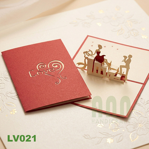 Custom Printed Love Text 3D Pop-Up Die-Cut Wedding Invitation Card Envelope <b>Handmade</b> <b>Paper</b> Cutting Couples Christmas Occasions - Product Image 5