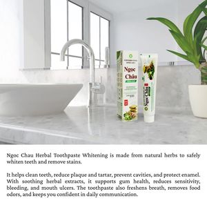 Advanced Herbal Whitening <b>Toothpaste</b> Powerful Stain Removal Bright White Smile Fresh Breath Boost Gentle Safe Formula Best Price - Product Image 4