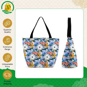 Indian Manufacturer Selling High Quality All Over Printed Dyed Cotton Canvas Shopping Bag with Inner Pocket Printed Handle - Product Image 3