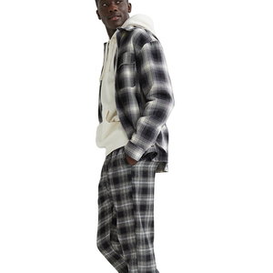 MEN'S CHECKED COTTON PANTS CASUAL <b>TROUSERS</b> <b>ELASTIC</b> <b>WAIST</b> BREATHABLE MIDWEIGHT OXFORD FABRIC AUTUMN STREET CLOTHING - Product Image 2