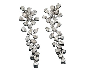 Moissanite Sterling Silver <b>Earring</b> <b>Beautiful</b> <b>Earring</b> Chandelier <b>Earrings</b> Customized Jewelry Faceted Moissanite Diamonds - Product Image 2