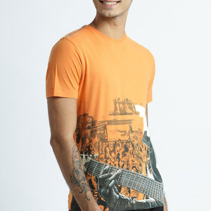 New Arrival Summer Wear Weight Customized Design Printed Your Logo Sky Blue Color Half Sleeve T-Shirt for Men - Product Image 4