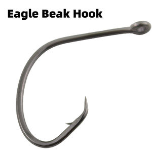 Hameçon de pêche avec œillet tubulaire, tige longue, pointe décalée, barbelé, pour la pêche aux leurres en eau douce et salée par zuol - Product Image 4