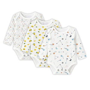 ราคาขายส่ง ชุดบอดี้สูทเด็กทารก ลายเรียบ สำหรับฤดูใบไม้ร่วง แขนยาว ติดกระดุมแป๊ก ผลิตจากใยไผ่ สำหรับเด็กอายุ 0-3 เดือน - Product Image 4