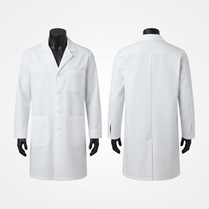 Conjuntos de Uniformes Médicos Premium Blackhardson Blancos, Tela de Algodón y Poliéster de 200 GSM, Logotipo Bordado Personalizado, Manga Larga, Unisex - Product Image 1
