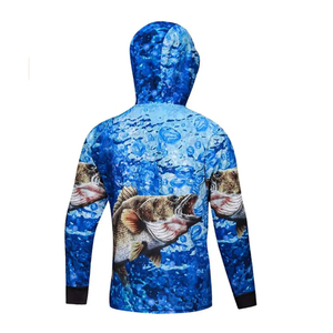 Vente en gros de sweats à capuche et chemises de pêche pour hommes à manches longues, personnalisés, à séchage rapide, avec protection UV UPF 35, pour les sports de plein air - Product Image 5
