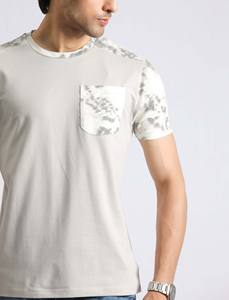 เสื้อยืดคอกลมสีพื้นคุณภาพพรีเมียมสำหรับผู้ชาย ผลิตในปากีสถาน แต่งลายมัดย้อม มีกระเป๋าเสื้อ รับผลิตแบบ OEM เสื้อยืดมัดย้อมสตรีทแวร์ที่ปรับแต่งได้ - Product Image 4