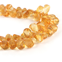 Citrine Jaune Naturelle en Forme de Cœur Facettée, Taille Perforée, Certifiée par un Certificat Tierce Partie, Pierres Précieuses en Gros