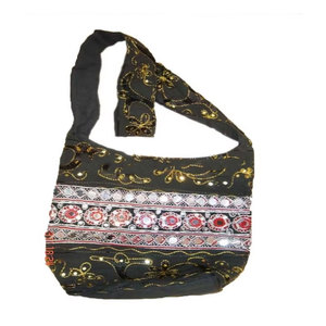 Sac ethnique brodé à la main style bohème vintage pour femme, sac à bandoulière en toile coloré style folklorique - Product Image 1