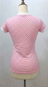 Camiseta Retro Personalizada para Mujer, Corte Ajustado, Cuello y Mangas con Ribete en Contraste - Product Image 2