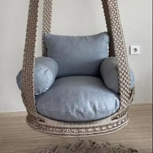 Columpio de macramé acolchado en 25 colores, silla colgante, Hängesessel, silla mecedora de macramé, colgante - Product Image 1