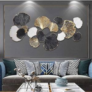 Décorations murales multicolores Art Déco, sculpture murale de luxe en fer, décoration murale simple et créative pour salon, fond de canapé - Product Image 2