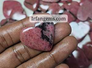 Lot de cabochons en rhodonite naturelle, pierre précieuse rhodonite rose et noire, pierre de rhodonite pour la fabrication de bijoux, cabochons polis pour bijoux - Product Image 3