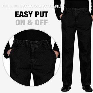 Jeans de Mezclilla Negros de Pierna Recta para Hombre, Cintura Alta, Corte Regular, Estilo Casual de Algodón, Ropa de Otoño - Product Image 3