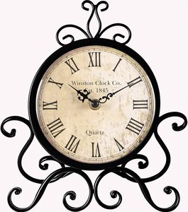 Reloj de Escritorio de Metal Estilo Antiguo con Movimiento de Cuarzo, Funciona con Batería, Diseño Vintage para Decoración de Mesa - Product Image 2