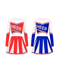 ชุดยูนิฟอร์มเชียร์ลีดเดอร์สำหรับผู้ใหญ่หญิง พิมพ์ลายดิจิตอลแบบรีดร้อน ผ้าโพลีเอสเตอร์ 100% ของ TASBI INTERNATIONAL ออกแบบตามสั่ง - Product Image 1