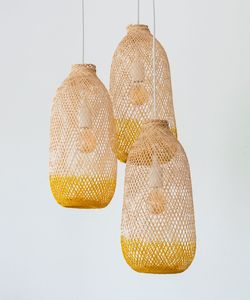 Signature Creative Gradient Design Bamboo Lampshade Handmade Woven Ceiling Pendant <b>Light</b> <b>Fixture</b> <b>Rustic</b> Chandelier - Product Image 1