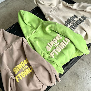 Sudadera con Capucha Extra Grande para Mujer, Manga Larga, Tejido de Algodón, Estampado de Letras en la Parte Delantera, Prenda Otoñal Transpirable con Bolsillos - Product Image 6