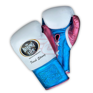 Custom <b>White</b> No Boxing No Life Boxing Gloves Pro Training Gear Premium Leather <b>Lace</b>-Up Closure Breathable Stretch Gloves - Product Image 5