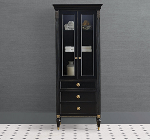 Vitrina de Dormitorio Minimalista de Madera de Caoba Sólida de Lujo Clásico con Puerta de Vidrio, Mueble Elegante para Almacenamiento de Curiosidades - Product Image 3