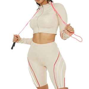 Summer Fitness Wear Breathable Quick Dry Lightweight Yoga Set Seamless Sublimation Print Adult Size Four Way Stretch - Product Image 2