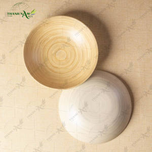 Bol à salade en bambou tressé fait main, design classique, vaisselle jetable écologique pour la maison et la cuisine - Product Image 6