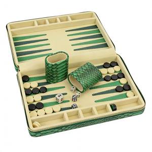 Customized Portable Mini Leather <b>Backgammon</b> Board Game <b>Set</b> Board Travel Luxury Leather <b>Backgammon</b> for Game Playing - Product Image 1