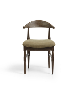 เก้าอี้รับประทานอาหารไม้เนื้อแข็งสไตล์โมเดิร์นกลางศตวรรษ พร้อมพนักพิงโค้งและเบาะหุ้มผ้า - Product Image 2