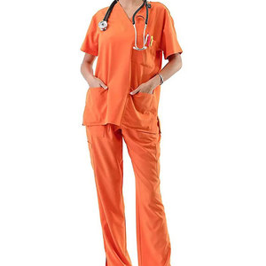 Nurse Hospital Scrubs Medical Uniform <b>Set</b> Breathable Soft Comfortable <b>Doctor</b> Clinic Workwear Top Pants - Product Image 1