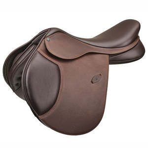 Selle d'obstacle anglaise avec arceau en bois, construction en cuir et quincaillerie nickelée - Product Image 4