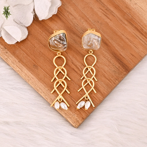 Handmade Natural Mother of Pearl <b>Dangle</b> <b>Earrings</b> for Women - Product Image 4
