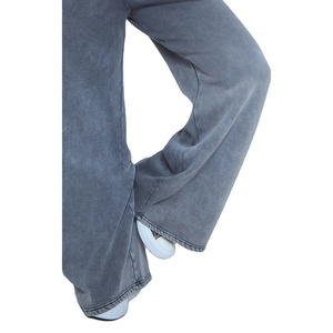 <b>Men's</b> Wide Leg Canvas Polyester Drawstring Pants Acid Wash Midweight Casual Winter Breathable Solid Color <b>Flare</b> <b>Trousers</b> - Product Image 6