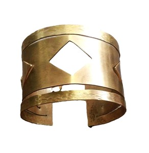 Minimalist Hammered Brass Cuff Stack Wedding Party Festive <b>Adjustable</b> Vintage Finished Chunky Bangle Statement Jewelry <b>Bracelet</b> - Product Image 2
