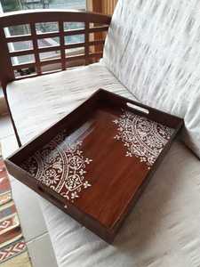Noble Tradition Bone Inlay Luxury Handmade Serving Tray for Kitchen High-<b>End</b> Home Decor Dishwasher Safe Elegant <b>Table</b> Use - Product Image 4