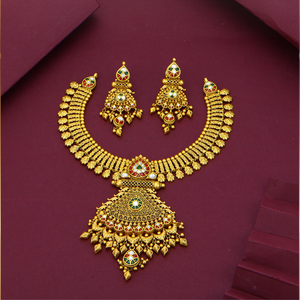 Collar tradicional antiguo de oro con diseño de templo, gargantilla nupcial, pendientes hechos a mano, joyería sureña india para mujer, festiva - Product Image 3