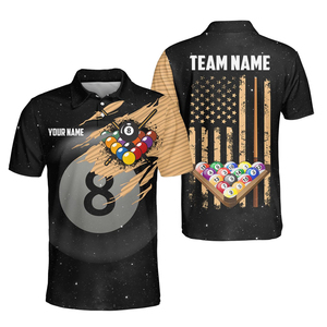 Nueva Llegada: Camiseta Polo de Billar Estampada para Hombre, Transpirable, Sublimada, de Secado Rápido, para Deportes - Product Image 1