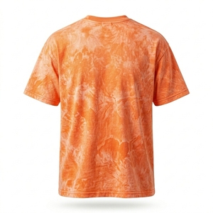 เสื้อยืดผู้ชายไซส์ใหญ่ ลายมัดย้อม แขนสั้น คอกลม ผ้าถัก สวมใส่สบาย ลายสีส้ม ผ้าฝ้าย - Product Image 2