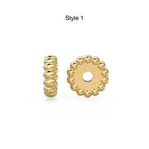 Rondelles en or massif italien 14K, Rondelle breloque, Rondelle en or 18K, Rondelle torsadée, Rondelle en forme de roue, Rondelle texturée perlée - Product Image 6