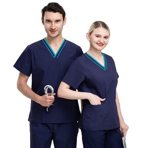 Conjuntos de Uniformes de Enfermería para Clínica Dental, Uniformes Médicos de Manga Corta para Mujeres y Hombres, Uniformes Quirúrgicos de Hospital, Lona Ecológica - Product Image 1