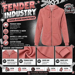 Sweat-shirt à capuche zippé personnalisé pour femme, en molleton, manches raglan, poche kangourou, style streetwear décontracté - Product Image 6