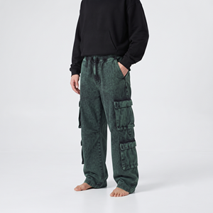 Pantalones Jogger Cargo de Hombre de Alta Calidad con Lavado Ácido, Pantalones Deportivos Oversize de Ajuste Holgado con Múltiples Bolsillos, Estilo Urbano Casual - Product Image 3