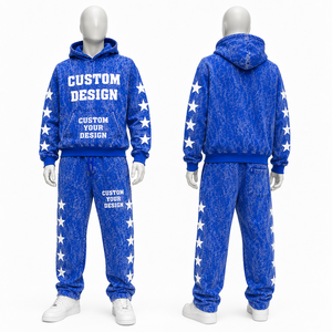 ชุดวอร์ม Glory Custom Heavyweight Acid Wash ผ้าฝ้าย 100% สไตล์ใหม่ทันสมัย เสื้อฮู้ดดี้และกางเกงขาบาน สำหรับใส่ได้ทั้งชายและหญิง - Product Image 3