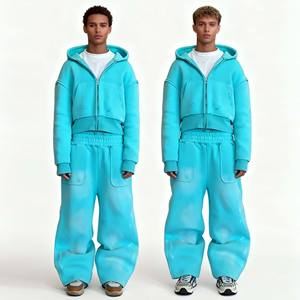 High Quality Unisex Sport Track Suits Latest Fashion 2 Piece Sweatsuit Sets Bulk Sweat Suits Custom Logo 100% Nylon Waterproof - Product Image 3