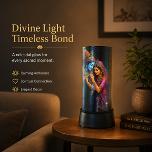 Radha Krishna LED Night Lamp Spiritual Acrylic Table <b>Light</b> Decorative Bedside USB <b>Touch</b> Janmashtami Diwali Gift Home Temple - Product Image 2