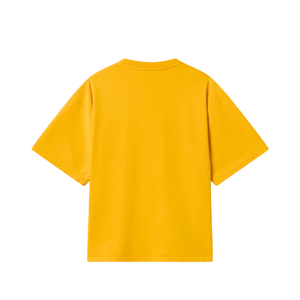 Camiseta de Punto Casual de Manga Corta con Cuello Redondo Amarillo Sólido para Hombre, Corte Regular, Camiseta Personalizada Directo de Fábrica - Product Image 1