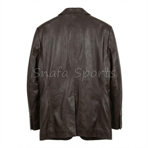 เสื้อโค้ทหนังผู้ชายสำหรับฤดูหนาว ดีไซน์ทันสมัย พรีเมียม หนังแท้ คลาสสิก อุ่นสบาย ทนทาน ยาว แฟชั่นอินเทรนด์ หรูหรา เหมาะสำหรับใส่ลำลอง - Product Image 2